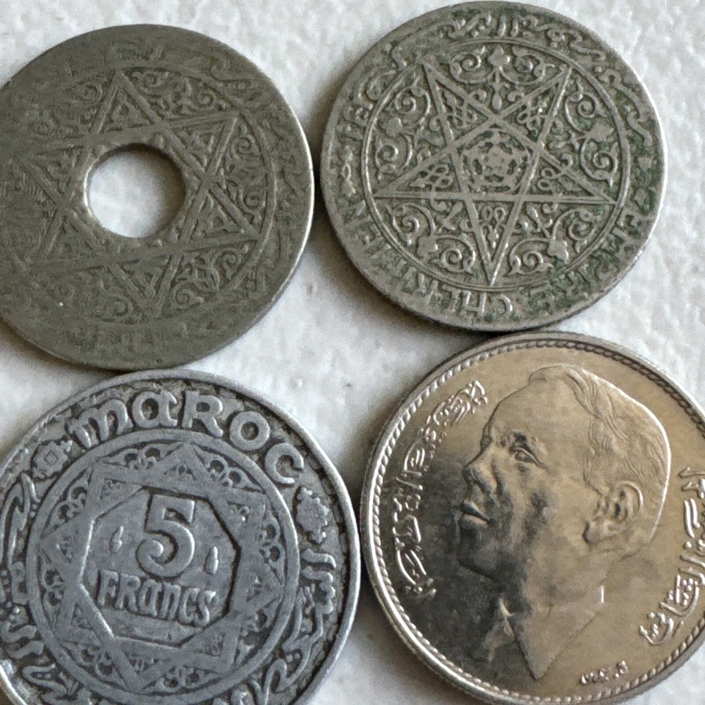 Lot of 4 Morocco Coins-Mixed