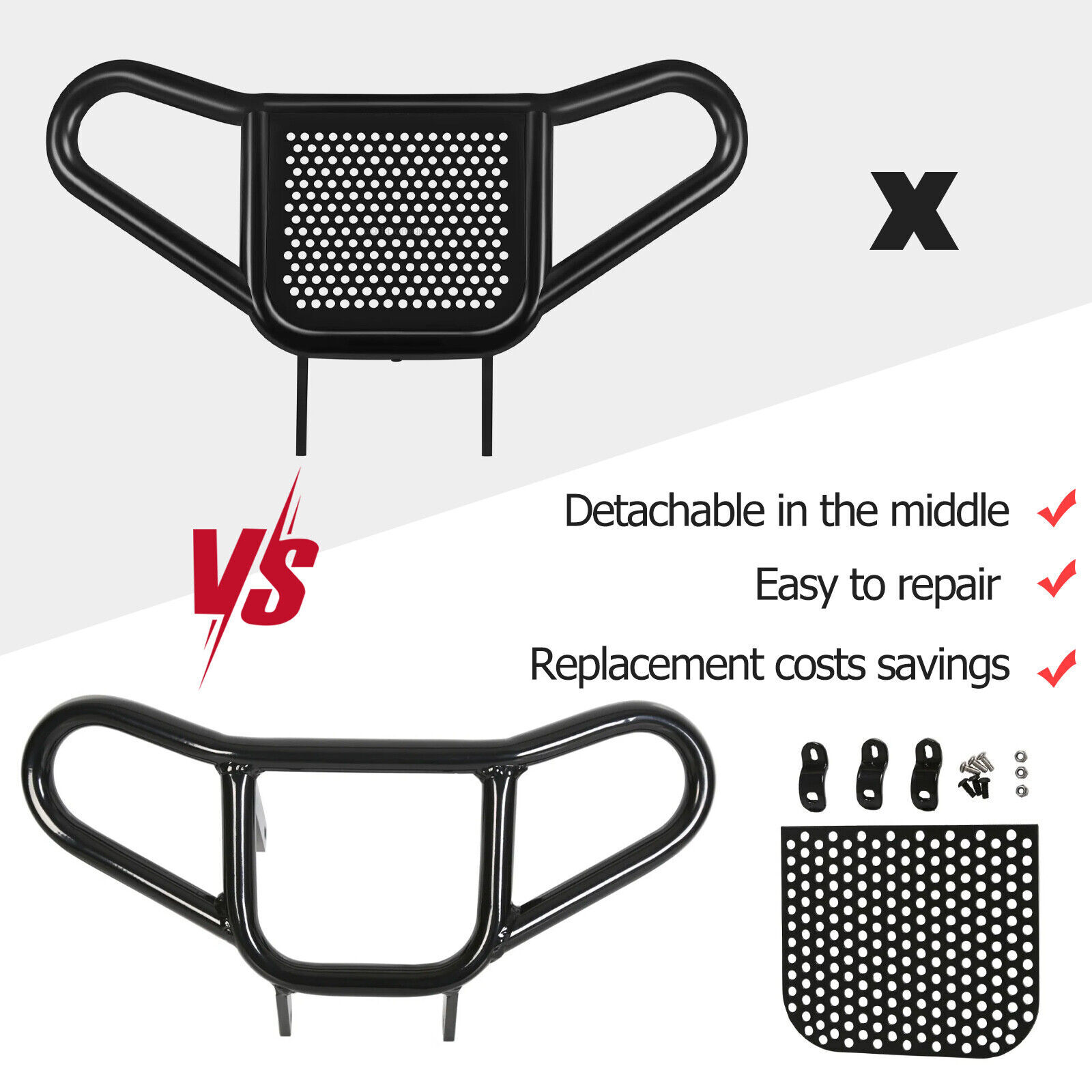 Aluminum Black Front Bumper for Honda TRX 450R 450ER 400EX 400X ATV 2009-2014