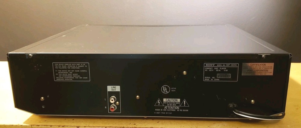 Sony CDP-CE215 CD Changer 5-Disc CD Player Tested & Working (No Remote)