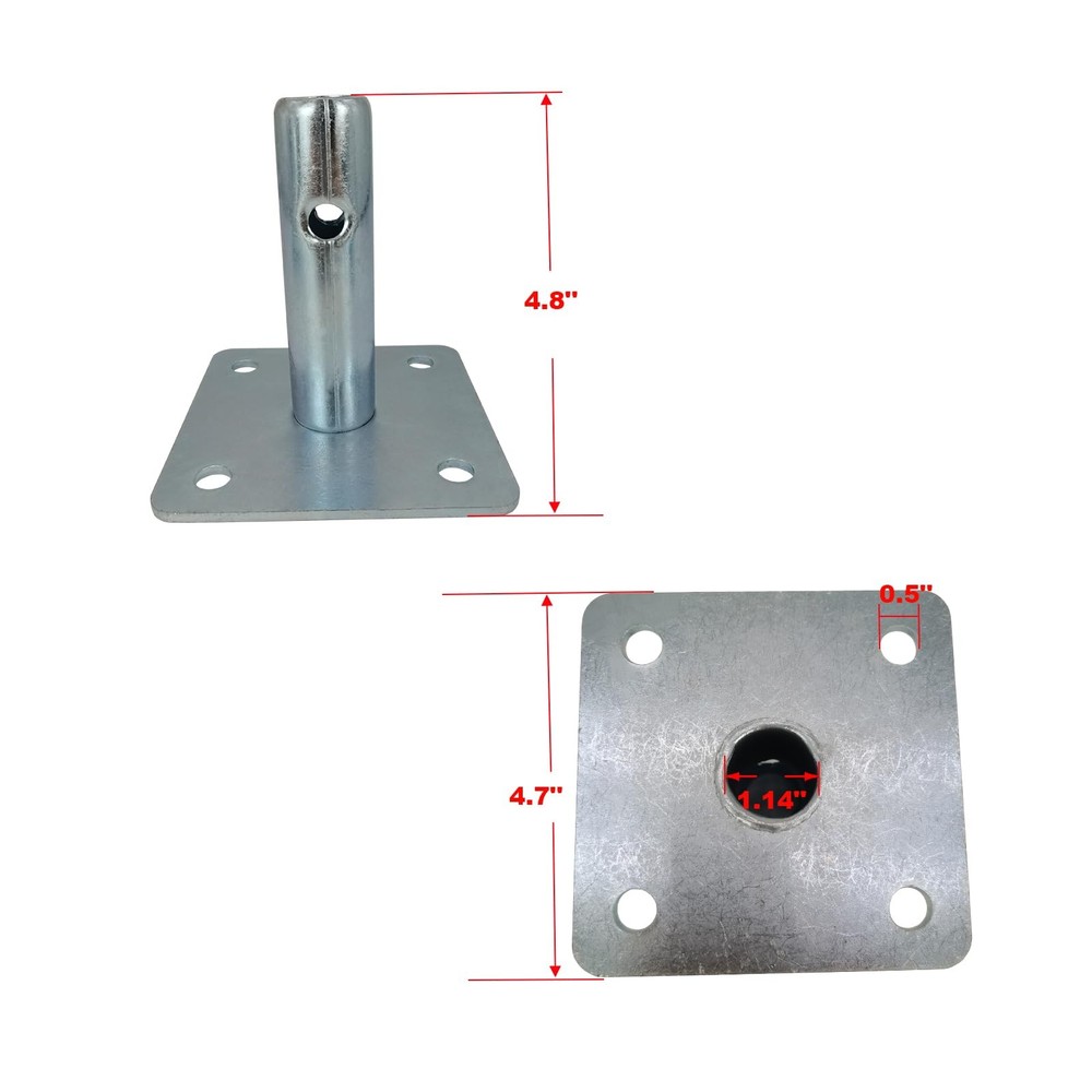 4 PCS Scaffold Base Plates for Baker Style Scaffolding, Galvanized, 4 Pack