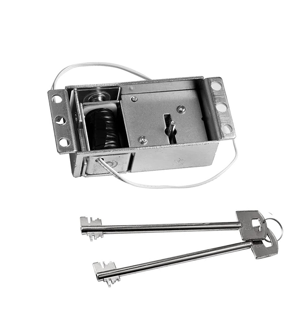 Gun Safe Lock Replacement Chrome Keypad Electronic Safe Solenoid Lock & 2 Keys