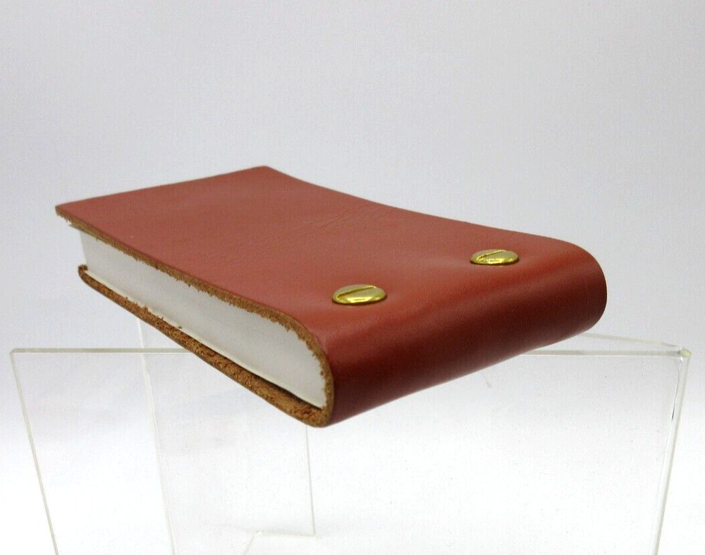 Flip Pad Note Pad Leather Cover 3x5 Refillable 142 Lined Pages Terracotta Smooth