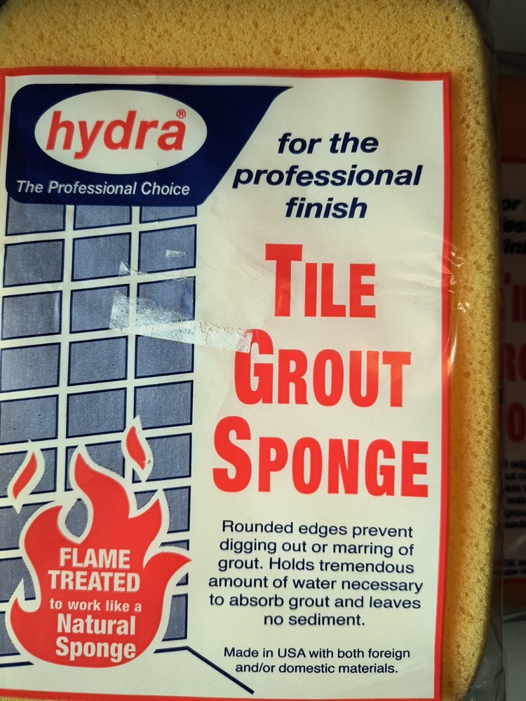 3 Pack Hydra Sponge Tile Grout Rounded Foam Sponge Flame Treated NEW!