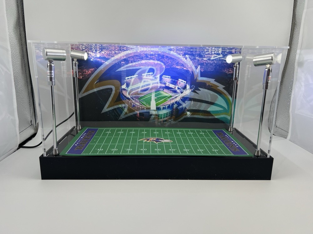 Baltimore Ravens Custom 2 Mini Helmet Display Case W/ LED Lights