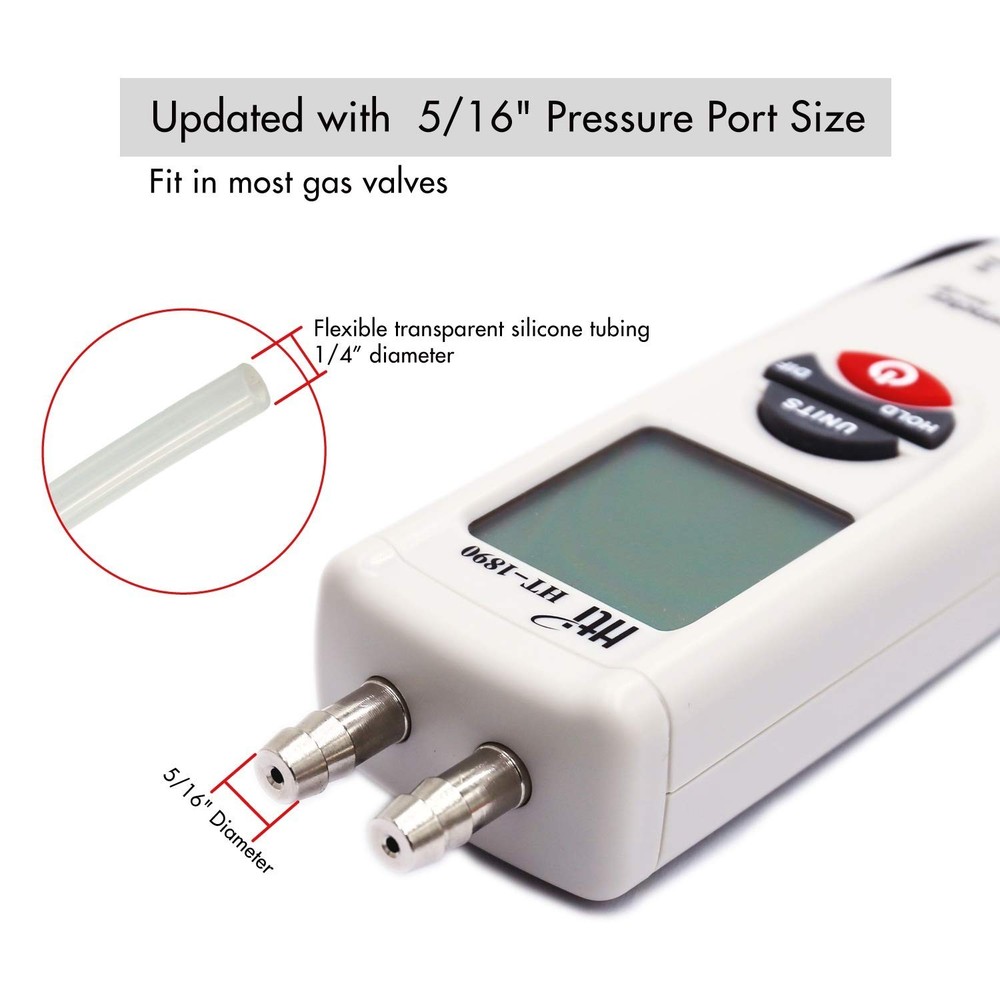 Differential Pressure Gauge 5/16" HVAC Meter