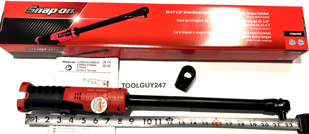 SNAP ON TOOLS CTR869 GM DB 3/8 EXTRA LONG HIGH TORQUE 14.4 RATCHET *TOOL ONLY*