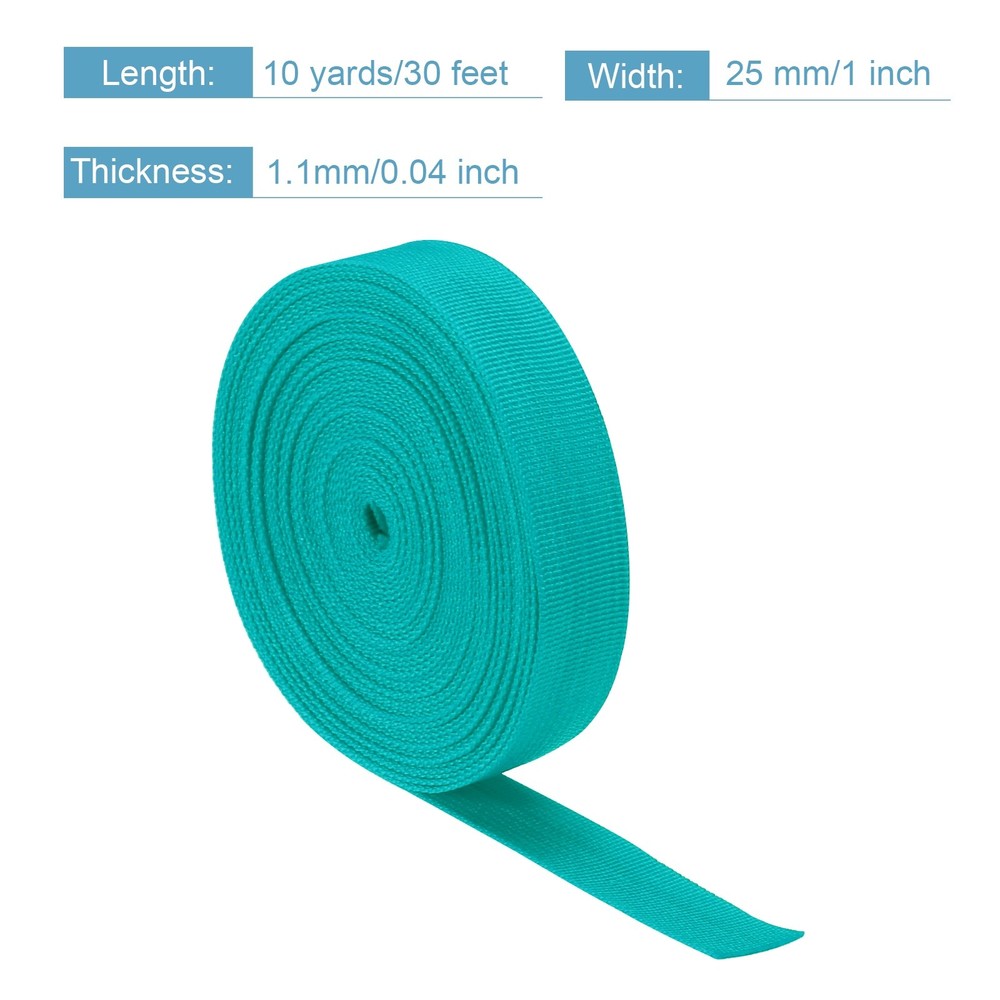 Flat Nylon Webbing Strap 1 Inch 10 Yards Light Green for Backpack, Luggage-rack