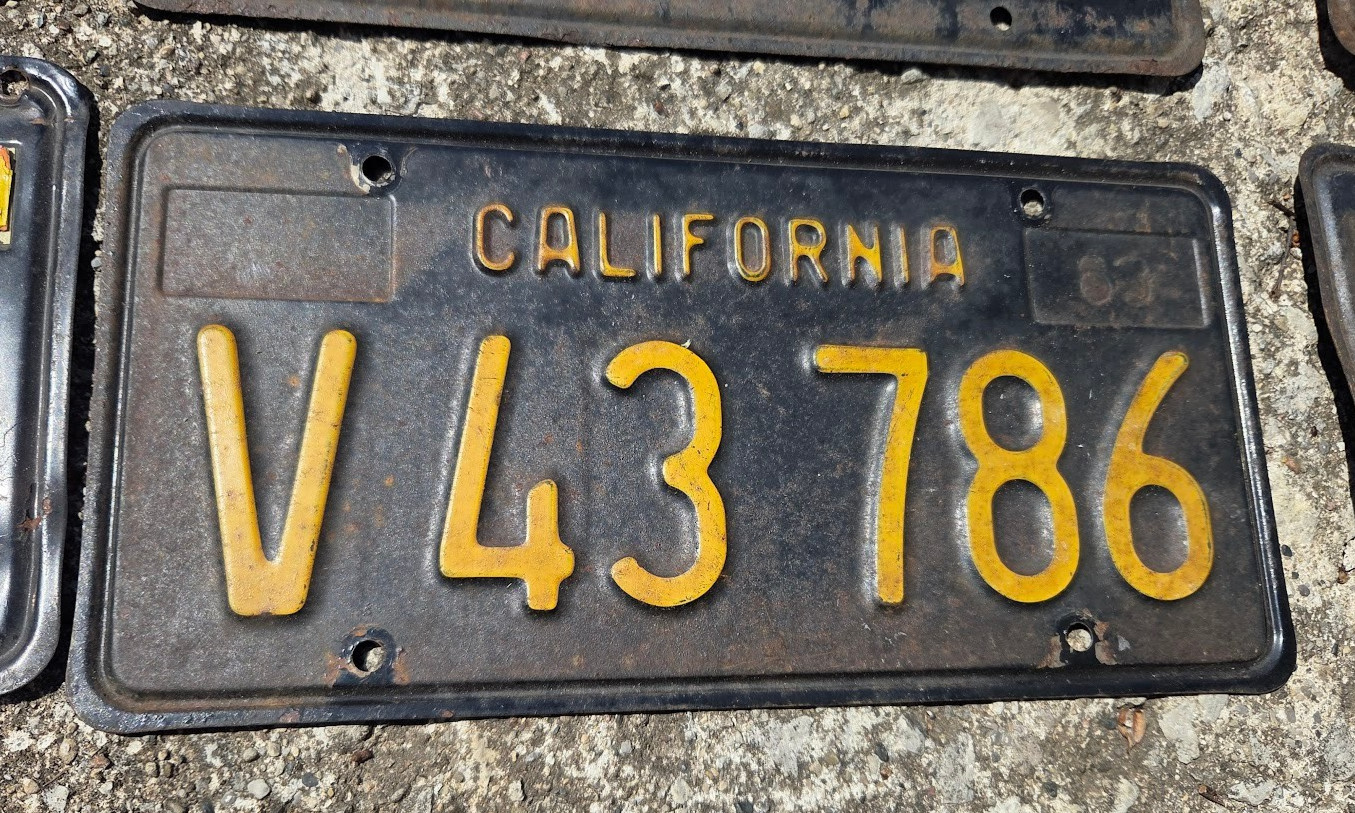 California License Plate 3 Matched Pairs 1963 Lot 9 Plates 63 Vintage Pair Set