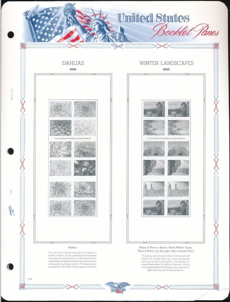 WHITE ACE 2025 US Booklet Panes Stamp Album Supplement BP-46