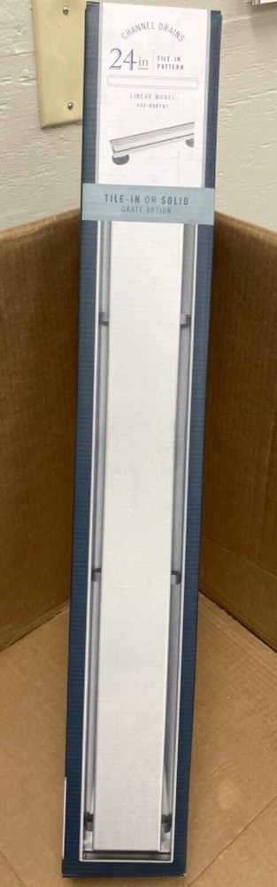 NEW B&K 24" Tile-In or Solid Channel Drain 133-008T01 Linear Model Grate