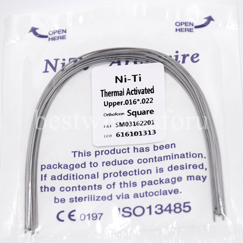 10 Pc Dental Rectangular Square Thermal Activated Niti Arch Wire 014*025-021*025