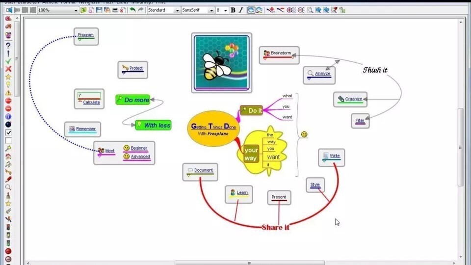 Freeplane Mind Mapping Knowledge & Project Management Software for Windows on CD