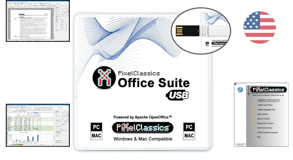 Office Suite 2026 USB | Complete MS Office Replacement by Apache OpenOffice