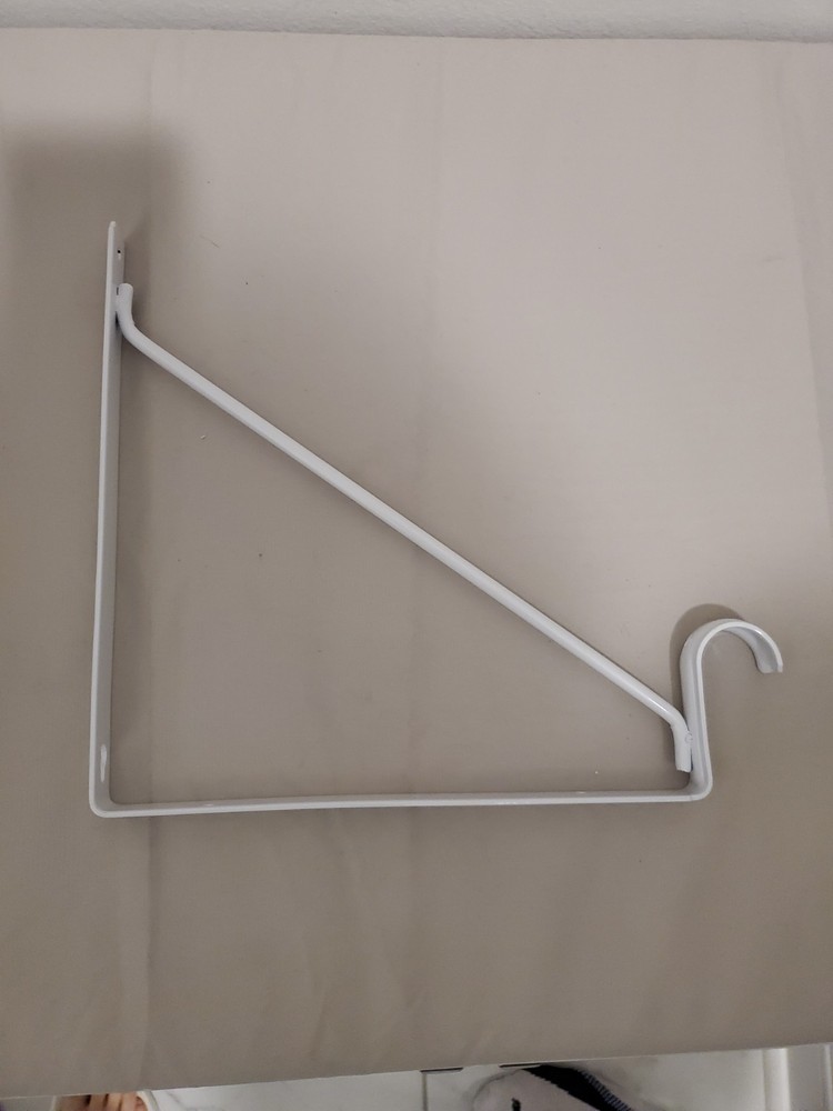White Heavy-Duty Shelf Bracket and Rod Support
