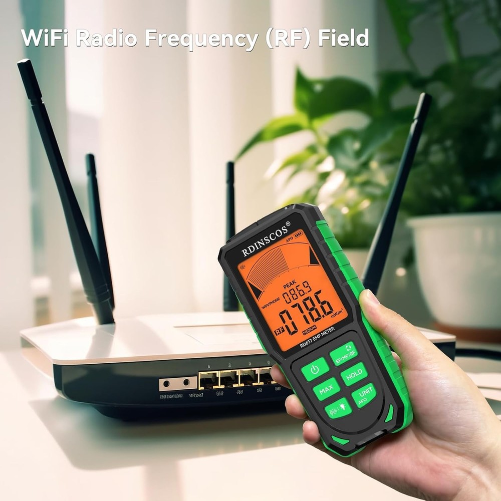 Comprehensive EMF Detector: Measure 3 Radiation Types with Backlit LCD Display