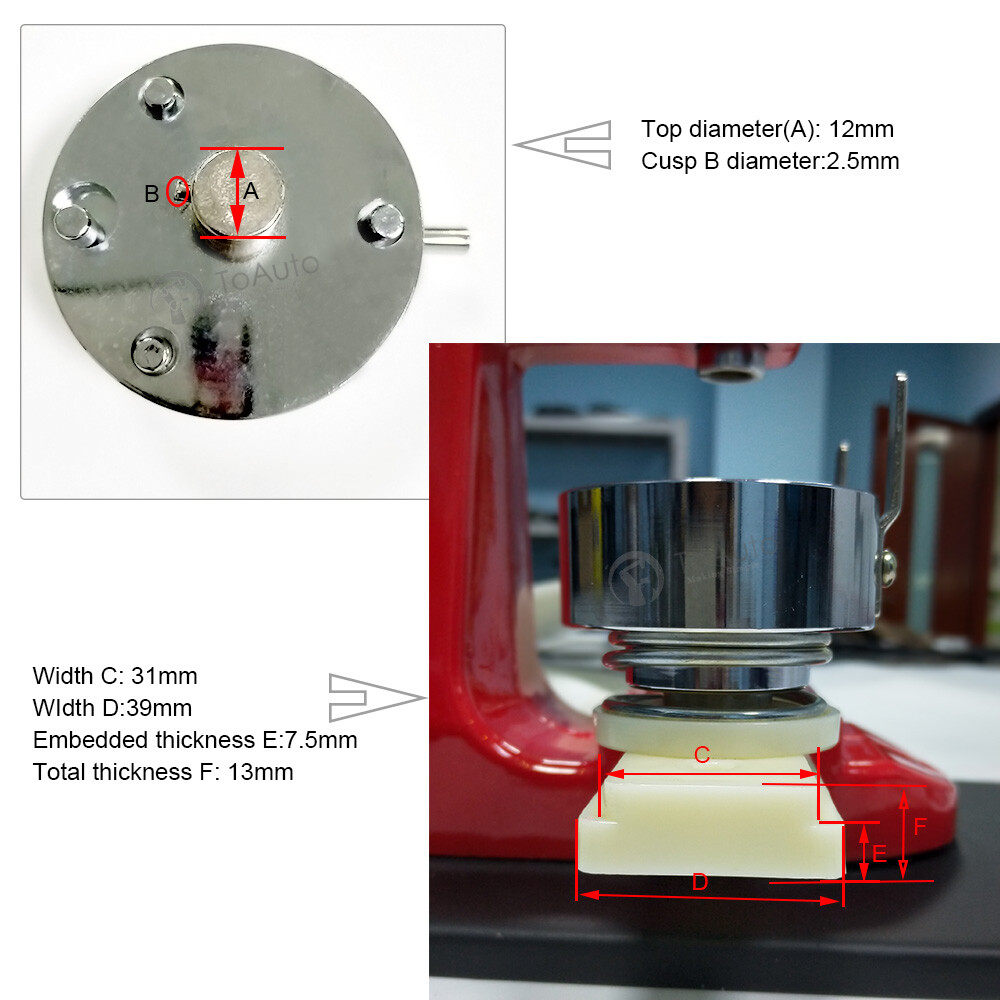 Round Button Maker Die Mould Interchangeable for Badge Machine 1 inch -2.28inch