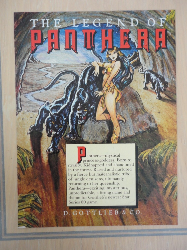 Panthera Pinball Machine Flyer Original Magazine Pull Out Advertisement