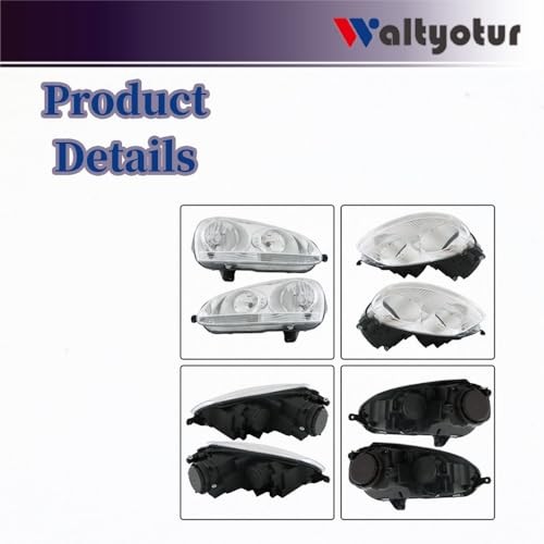 Left and Right Headlight Assembly Replacement for 2006-2009 GTI/Rabbit, 2005