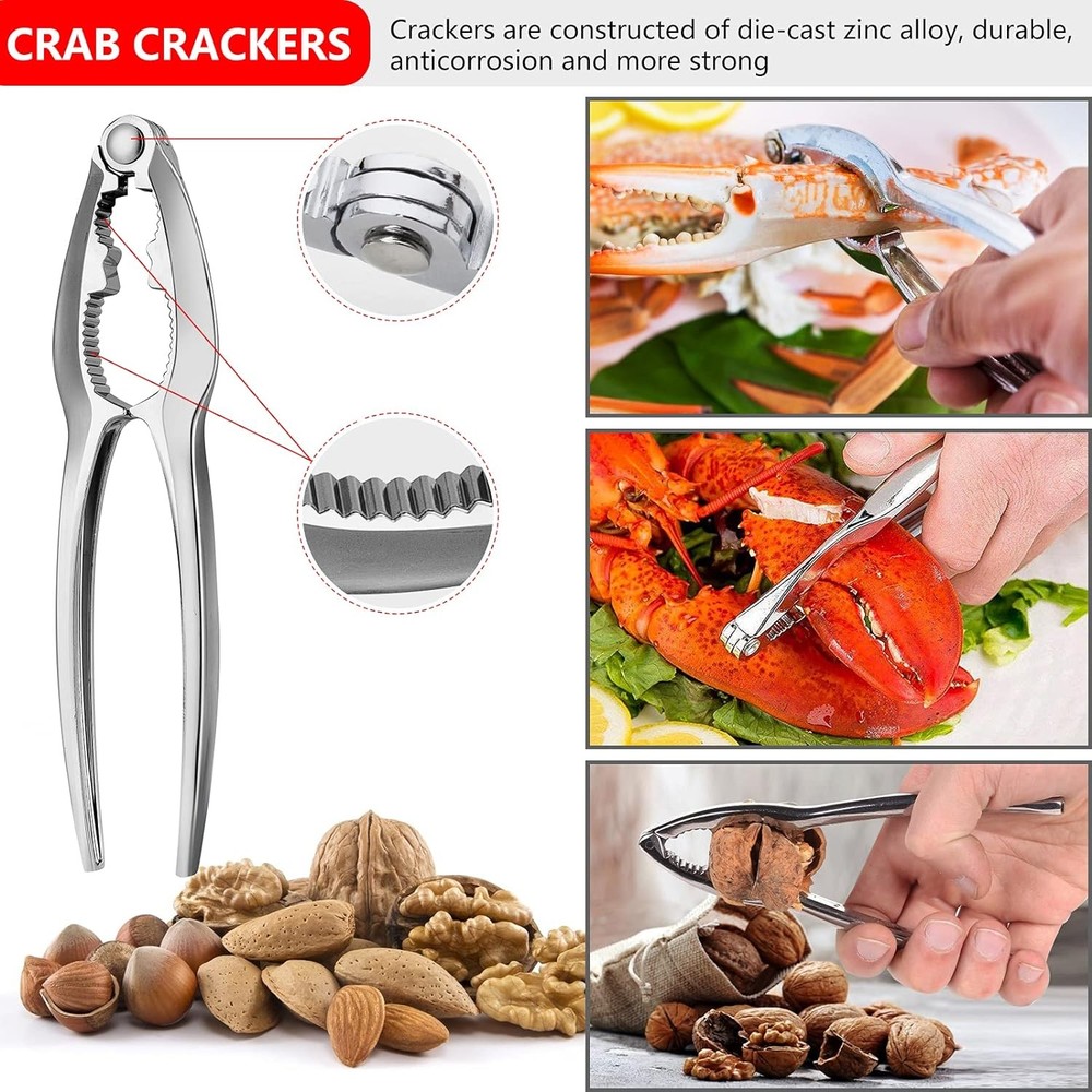 Seafood Tools Set Includes 2 Crab Crackers 2 Seafood Fork 2 Lobster Crackers 2 S