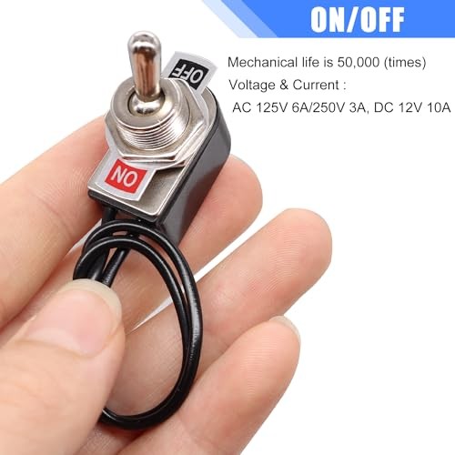 2pcs Toggle Switch SPST 2 Position Latching ON/Off 6A AC 2 Pin ON/Off-A style