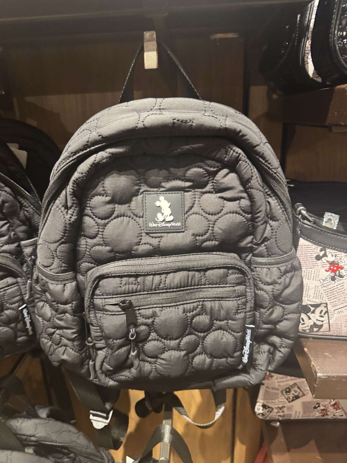 2026 Walt Disney World Black Quilted Minnie Mouse MINI Backpack BNWT