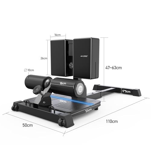 Sissy Squat Machine, Deluxe Multi-Function Deep Sissy Squat Bench Black-8300