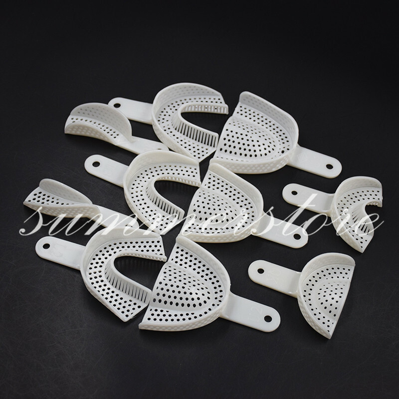 2 Pcs/Pair 5 Sizes Disposable Dental Plastic Impression Tray Central Denture U/L