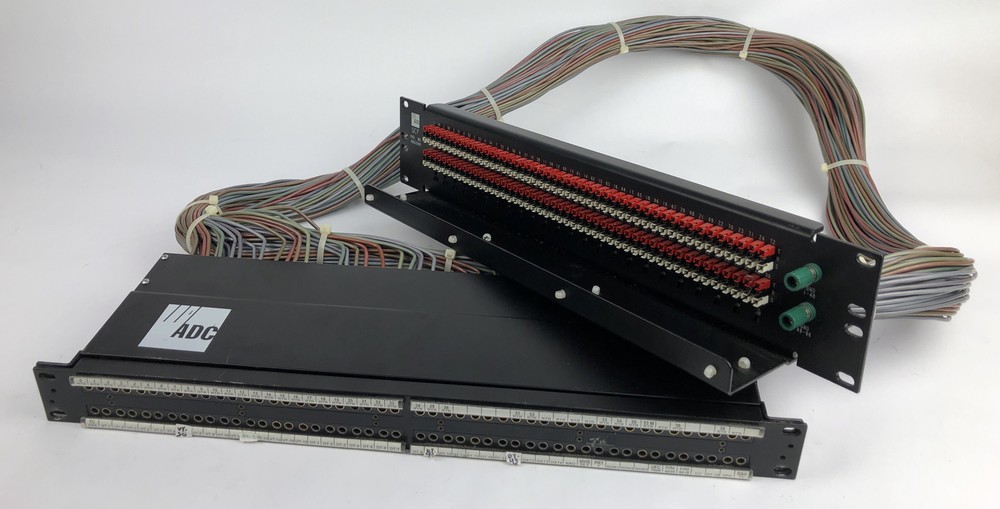 ADC 96 Bantam TT patchbay connected to ADC UP-96NMKII PPC RACKMOUNT PATCHBAY 4