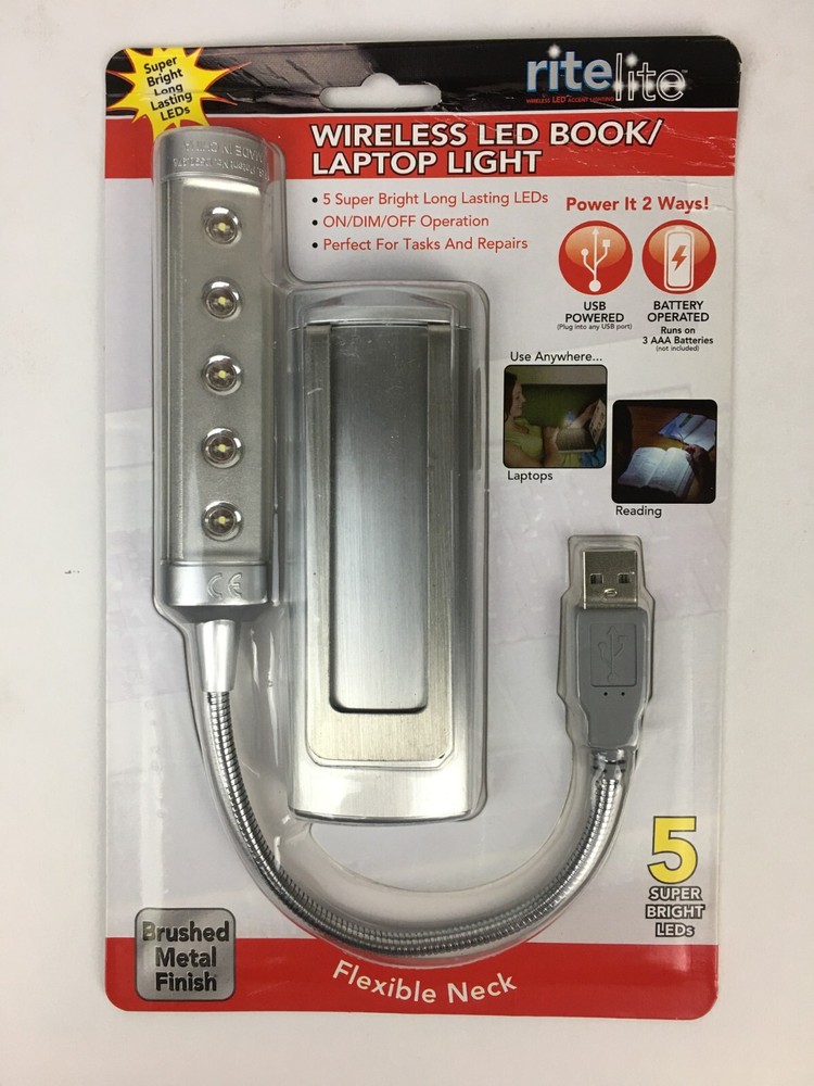 Rite Lite LED Wireless Dimmable Computer / Laptop / Book Light - NEW