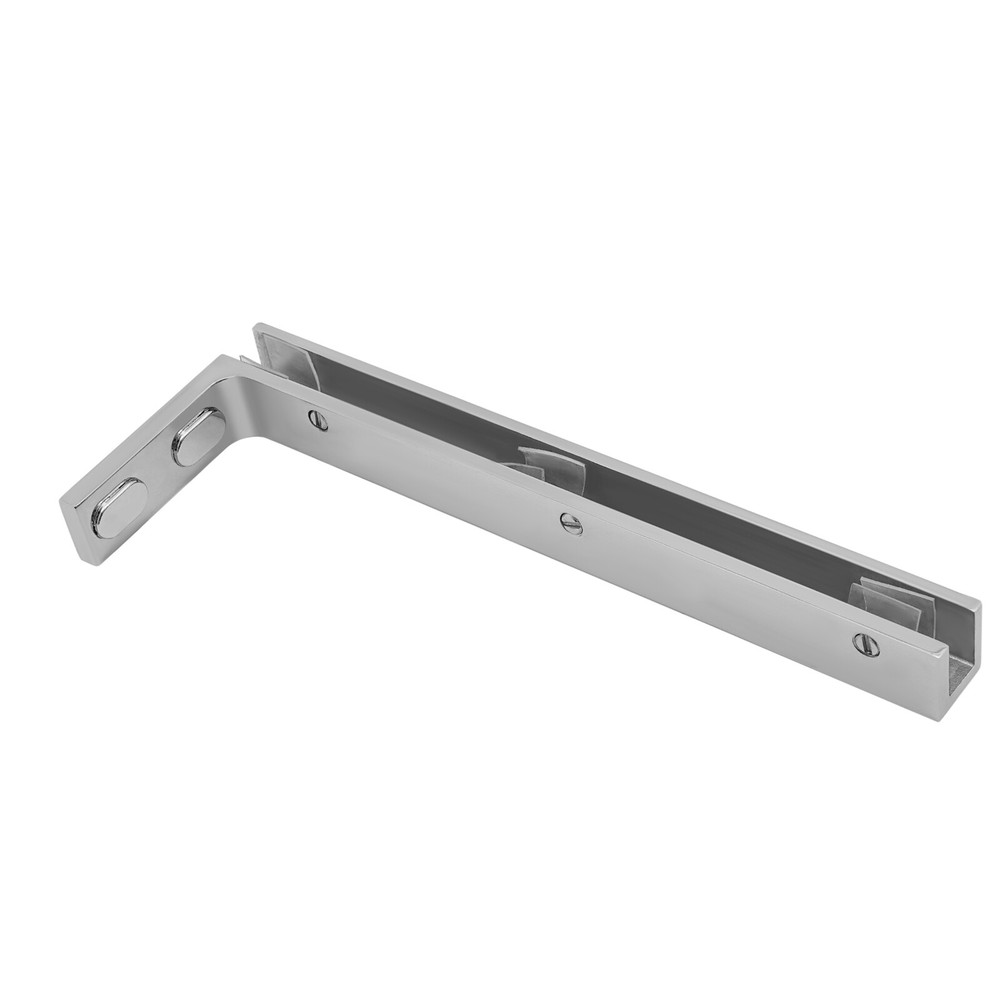 Glass Door L-Shape Stabilizing Bracket Glass Support Bracket Stabilizer Silver~