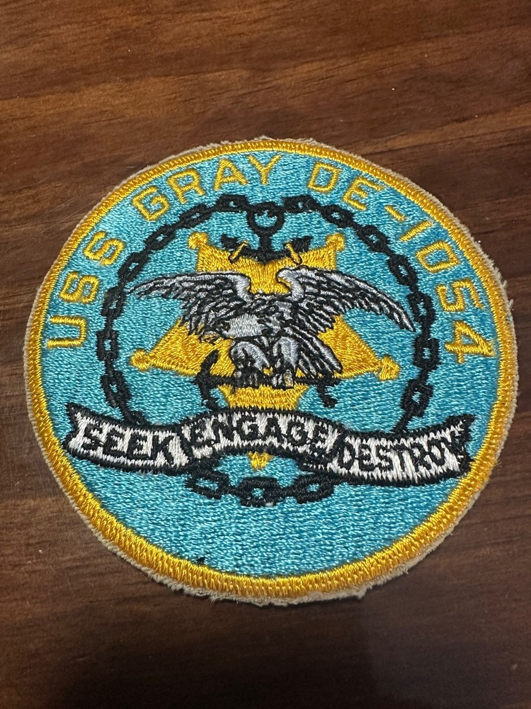 Vintage US Navy USS Gray DE-1054 Ship Patch