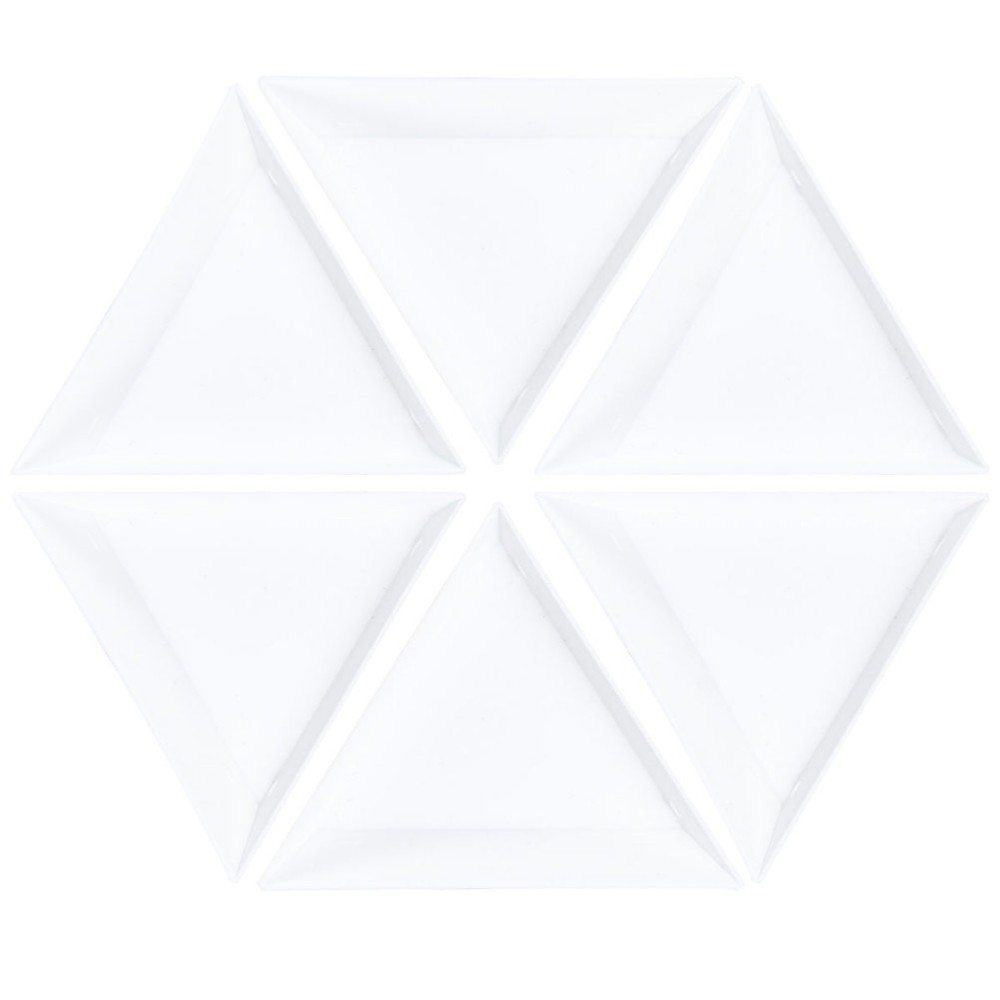 20 Pcs Triangular Plastic Jewelry Plates For Sorting Beads Rhinestones Tools