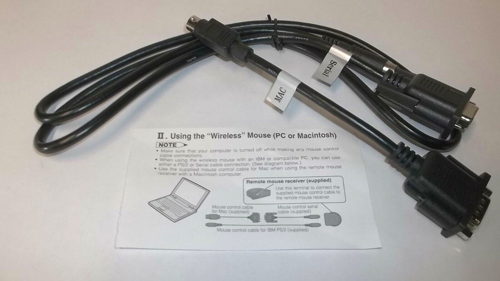 Sharp Projector Mac Wireless Mouse Receiver Serial Control Cables QCNW-5112 5114