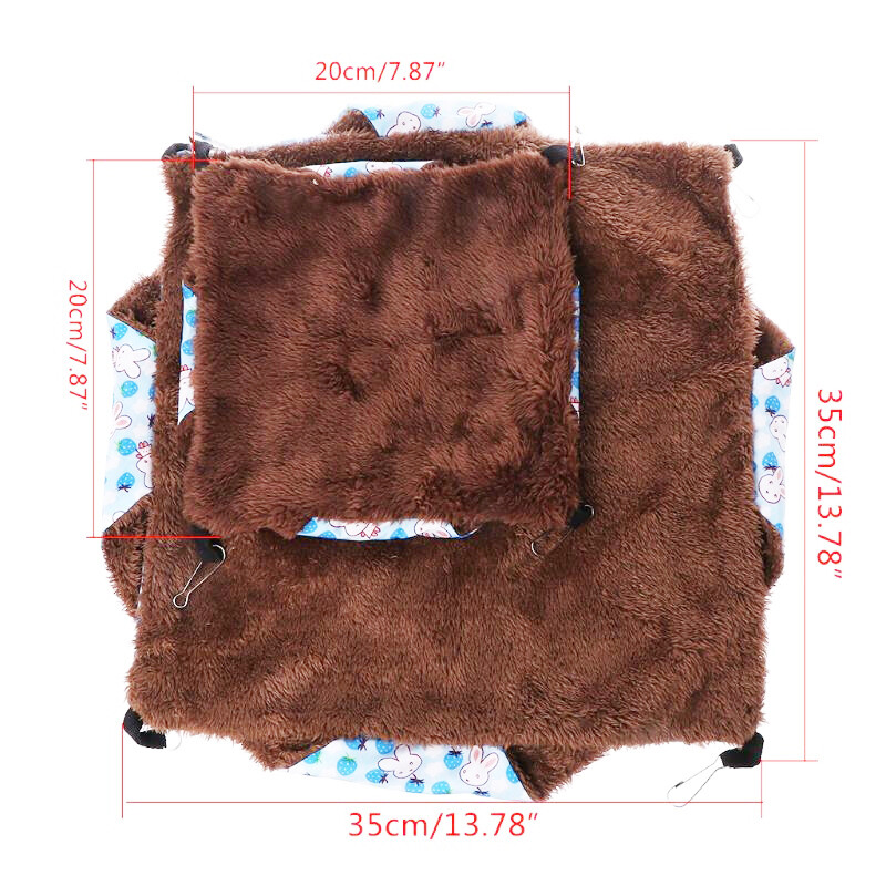 2-layer Plush Cotton Warm Hanging Hammock For Small Animals