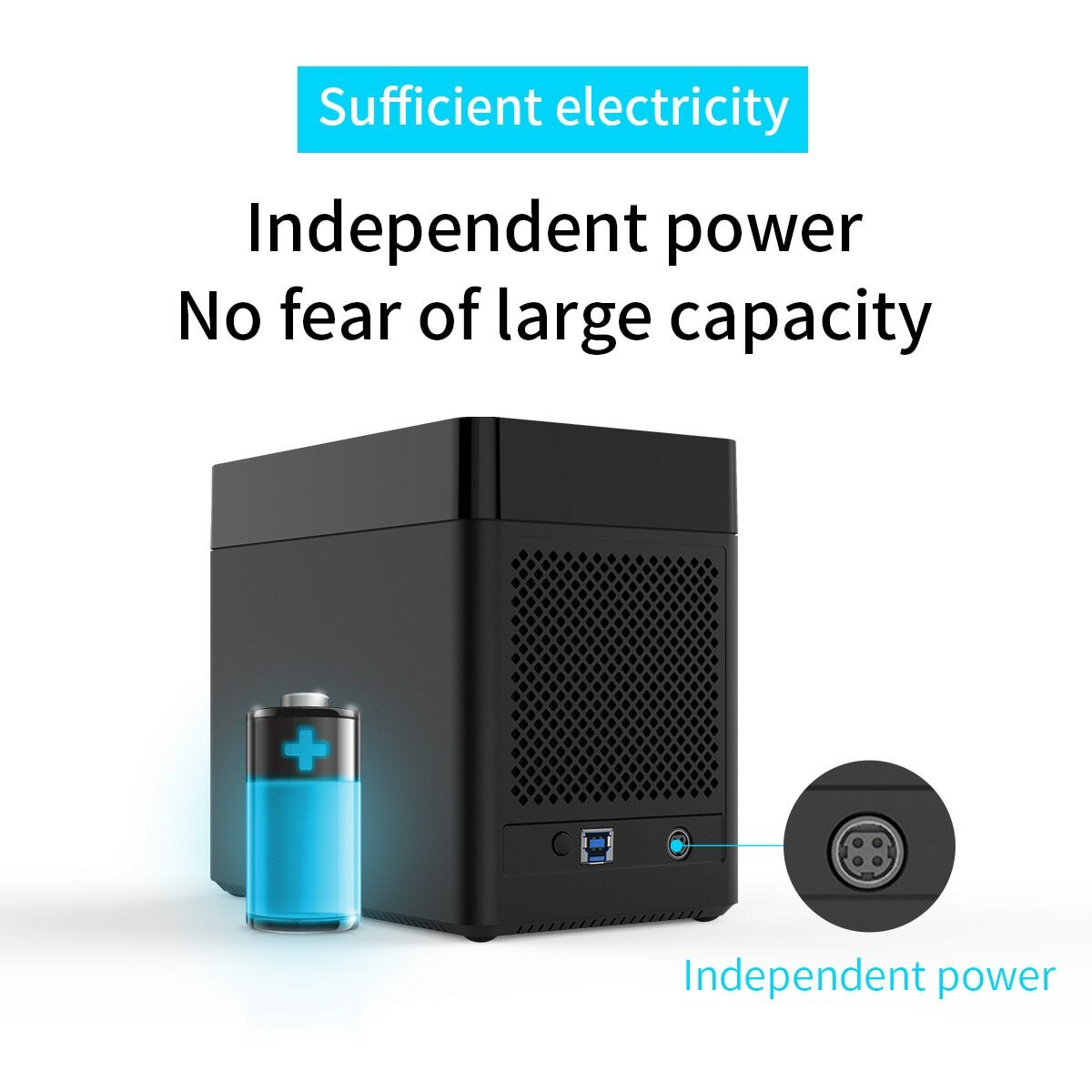 ORICO 5 Bay 3.5'' Hard Drive Enclosure USB3.0 to SATA3.0 Magnetic-type HDD Case