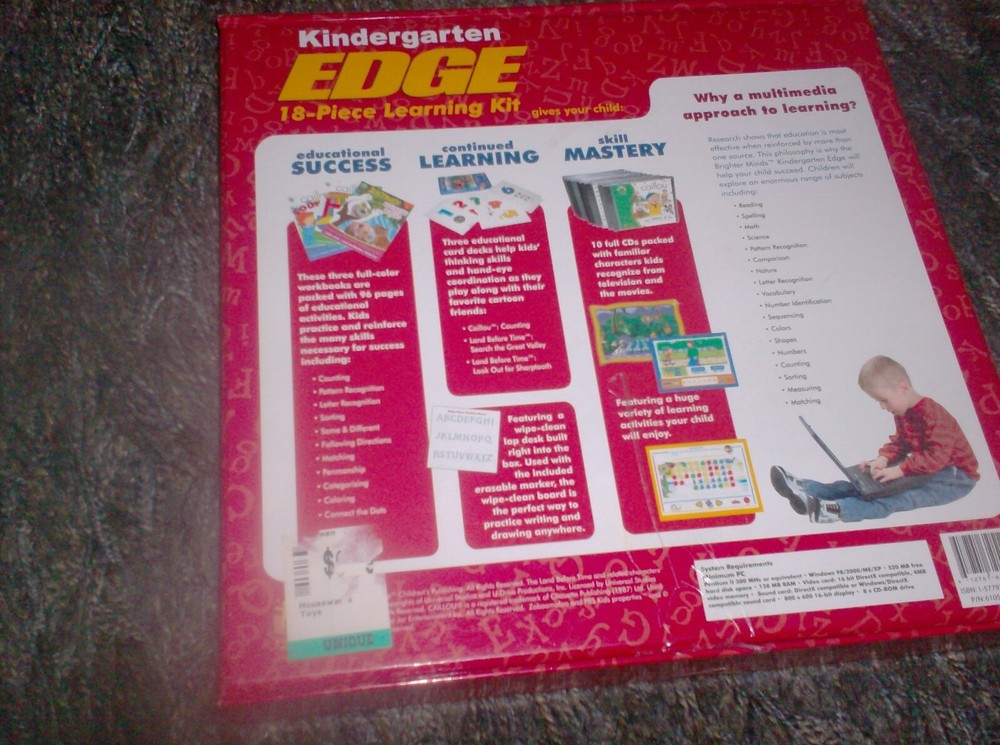 Brighter Minds Preschool Edge 18 Piece Learning Kit New
