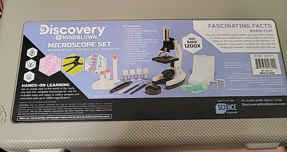 Educational Kids Discovery Mindblown Microscope Set/Case 48pc Stem 1200X Science