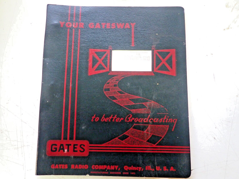 Original Gates " Studioette " Model M5381 Broadcast Console Instruction Manual