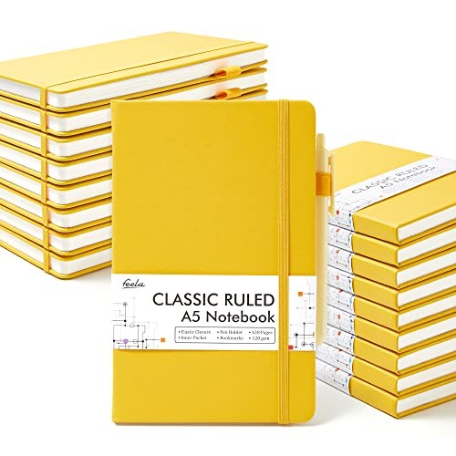 18 Pack Journal Notebook for Work, Business Notebook Bulk Hardcover 18 Yellow