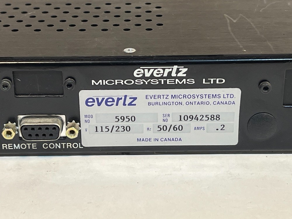 Evertz Microsystems Time Code Reader Model # 5950