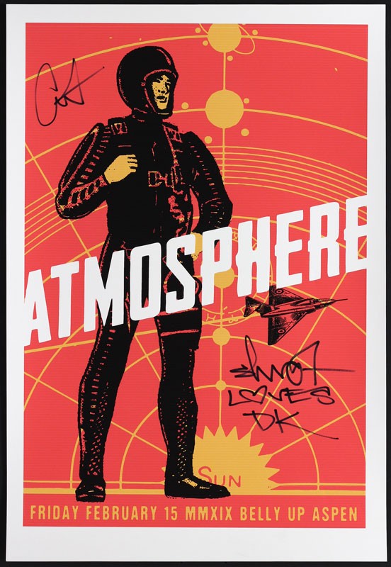 Atmosphere Autographed 2019 Belly Up Aspen Scrojo Poster Hand Signed Slug - Ant