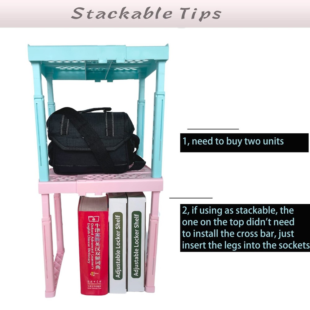 Adjustable Locker Shelf for School, Height and Width Adjustable Locker Organi...