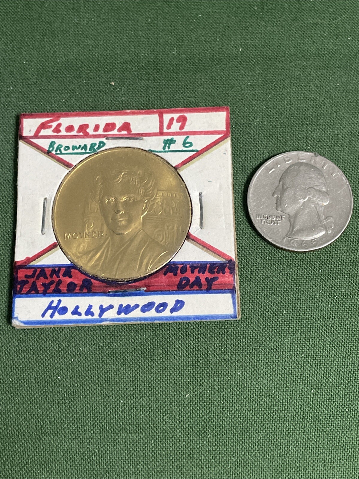 Vintage “Mother” Jane Taylor Token Hollywood Florida