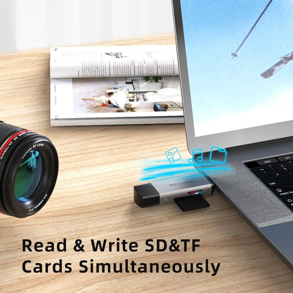 USB 3.0 & USB-C SD Card Reader Adapter Duo for Swift Data Transfers