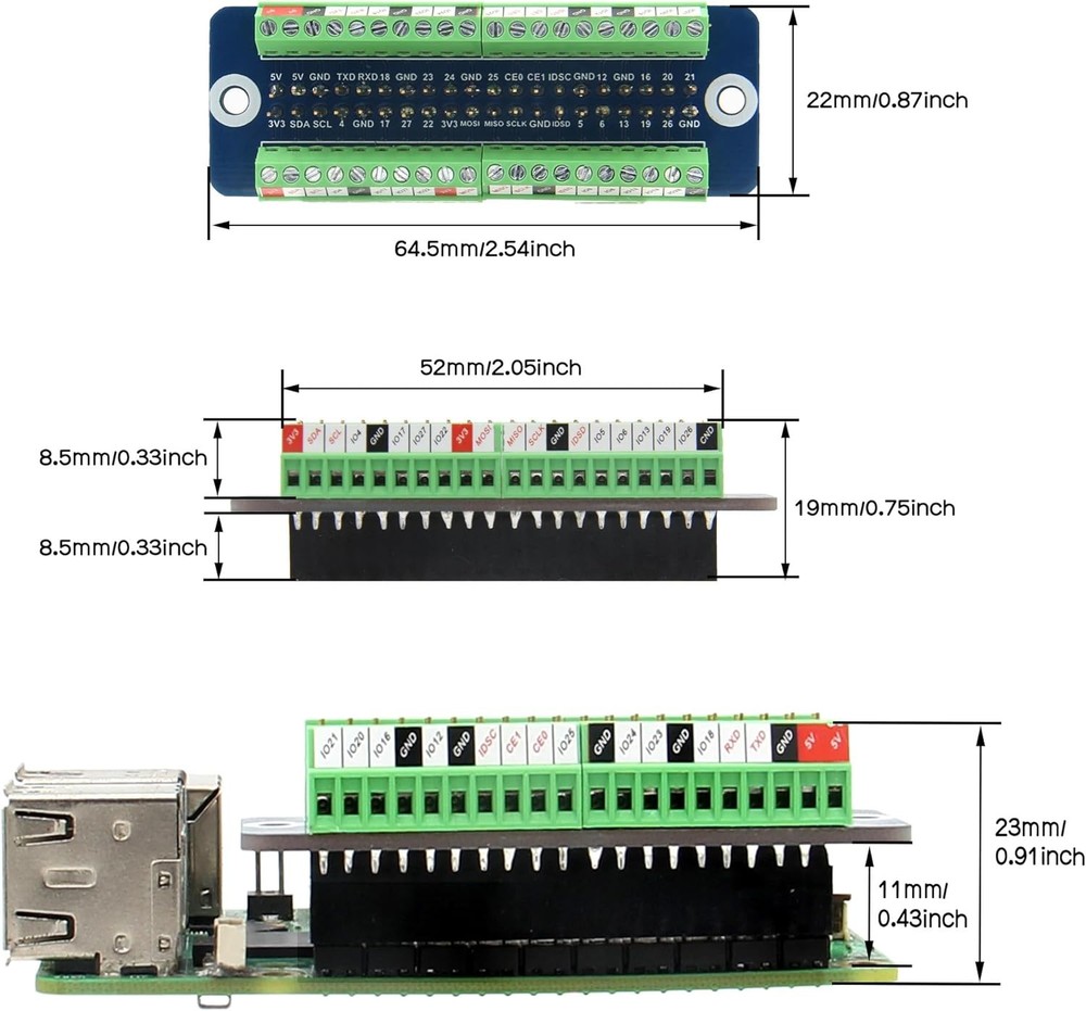 Geekworm G469 GPIO Terminal Block Breakout Board for Raspberry