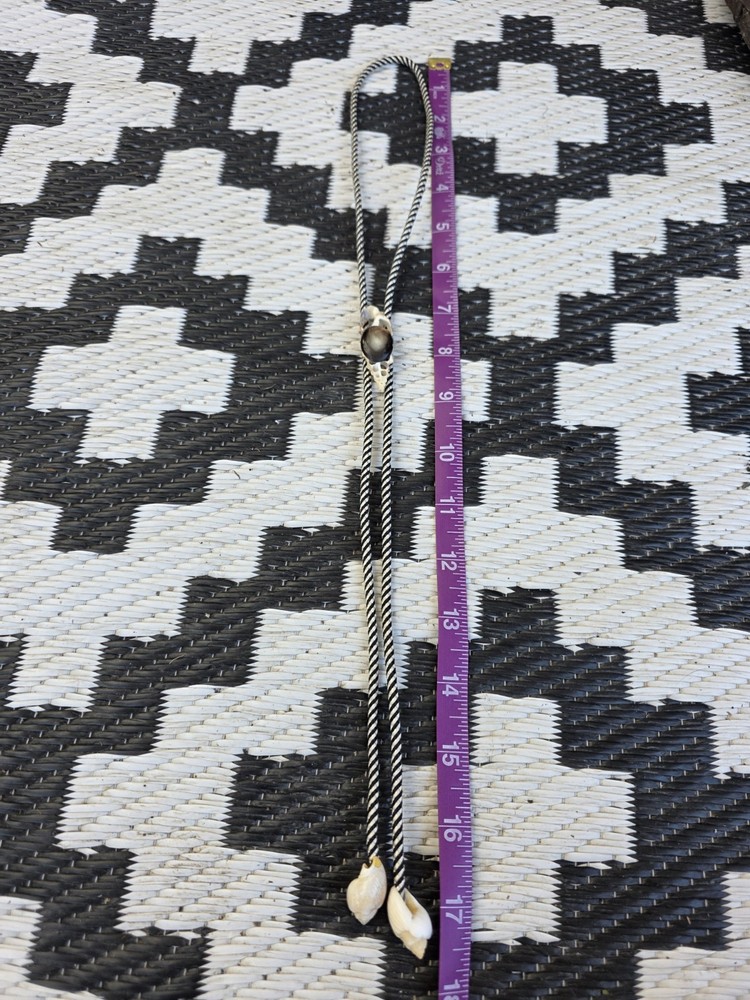 Bolo Tie. . Lavander Stone. Shells. 34"