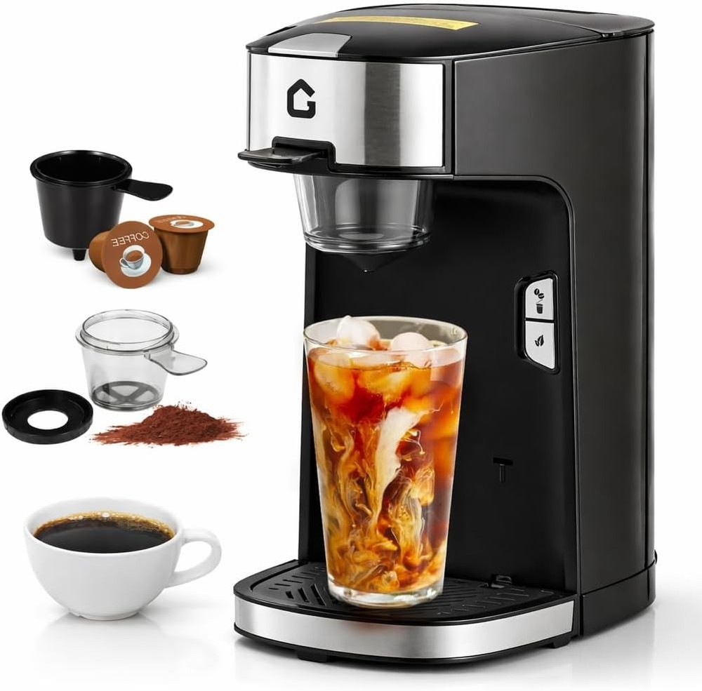 Single Serve Coffee Maker K Cup Machine Fast Brew 8-12oz One Button Compact Size