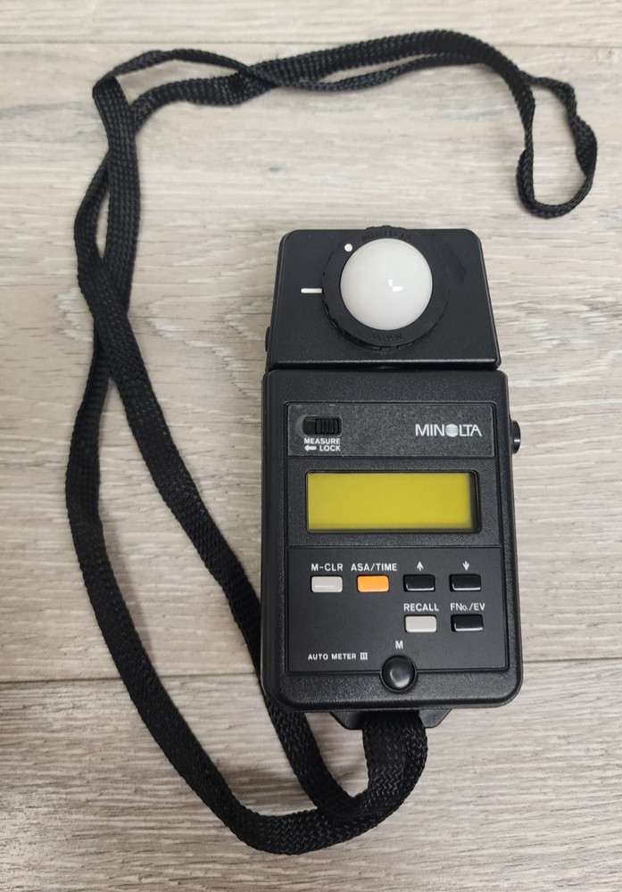 Minolta Auto Meter III 3 Handheld Light Exposure Meter With Case Tested Working