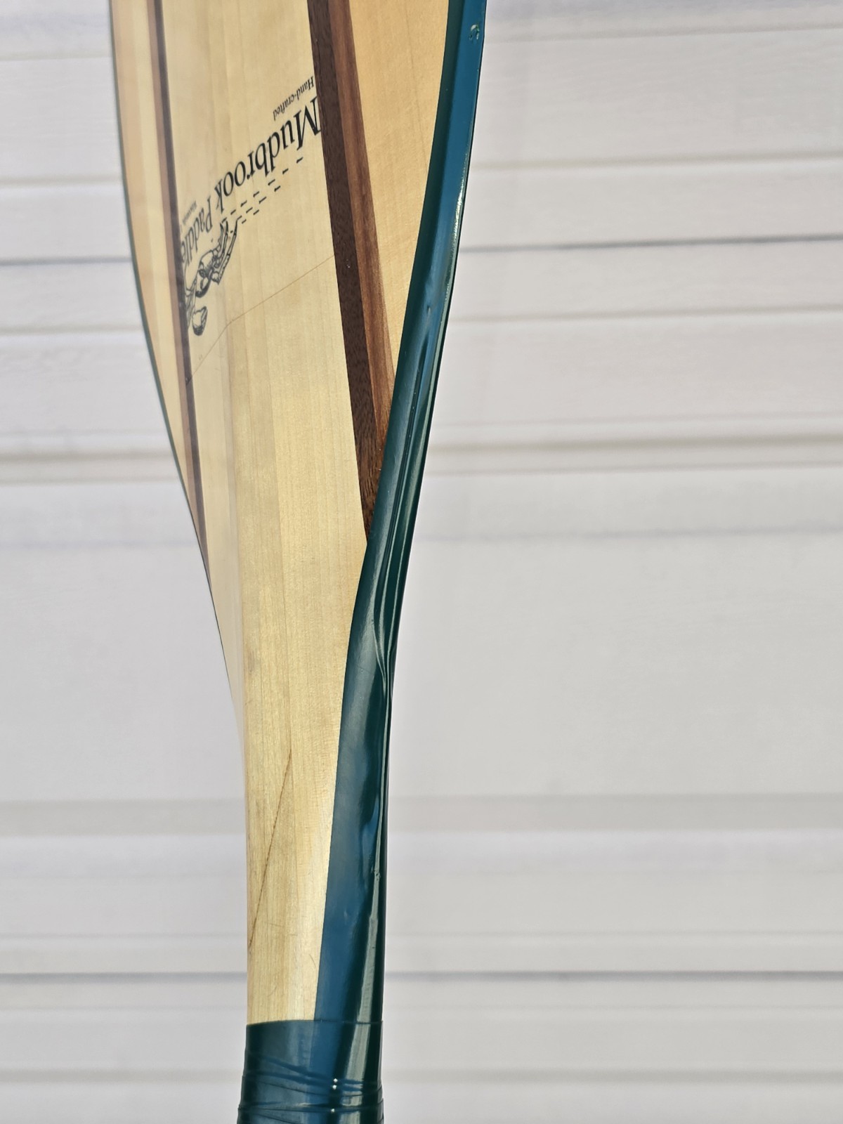 *RARE* MUDBROOK PADDLES WI, USA Wood Angled Outrigger Canoe Paddle 52"x9"