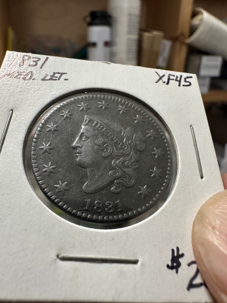 1831 large cent Medium Letters XF---AU